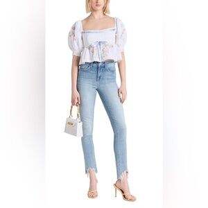 L’AGENCE Bowen High Rise Skinny Jeans Women’s Size 27 Light Wash Frayed Hem